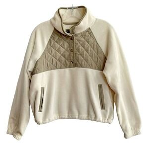 Kyodan Outdoor Quilted Fleece Pullover Medium Cream Pockets Adjustable W…